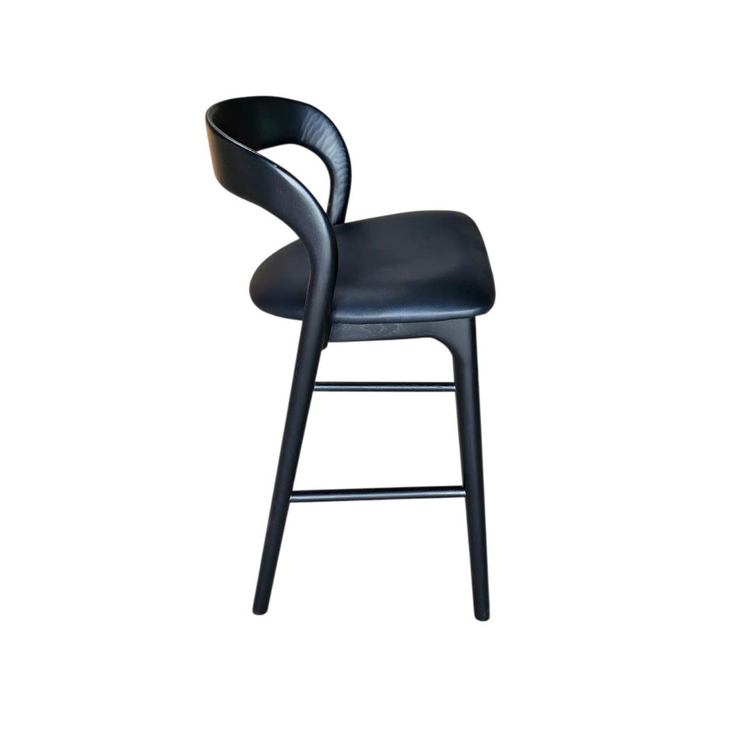 Rotondo Counter Stool - Black w/ PU Seat