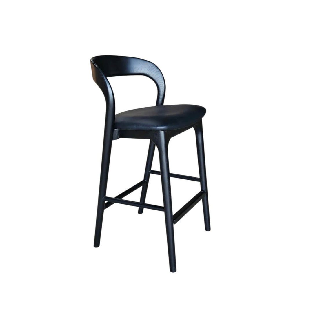 Rotondo Counter Stool - Black w/ PU Seat