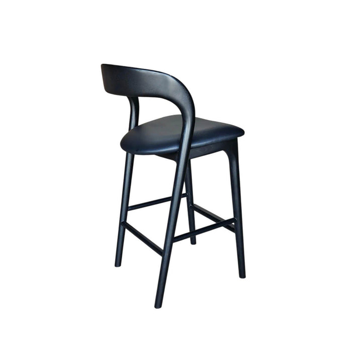 Rotondo Counter Stool - Black w/ PU Seat