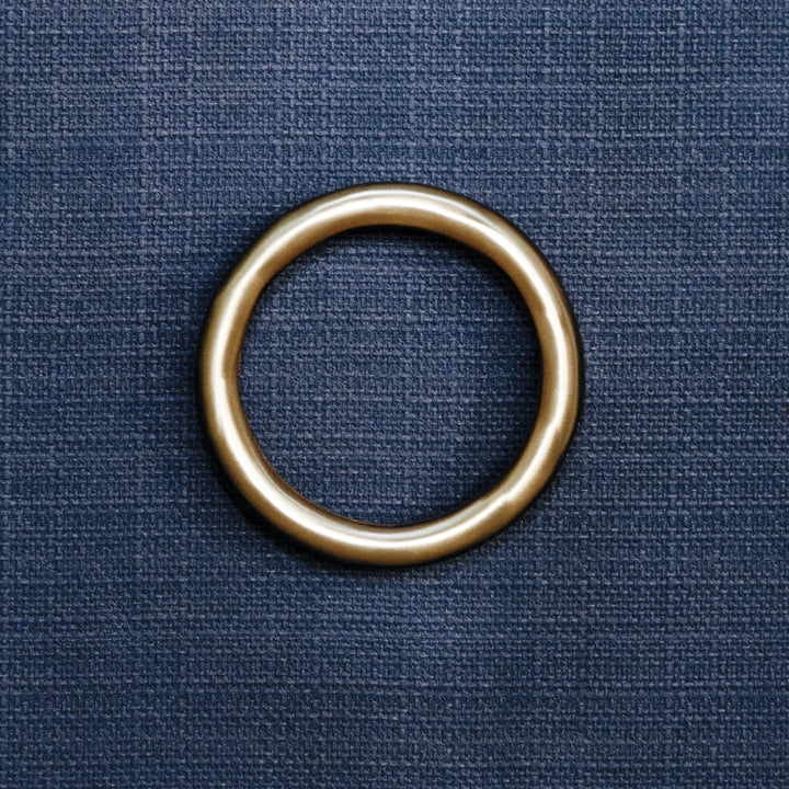 Four Door Buffet With Antique Brass Circle Hardware In Textured Navy Linen - RUE NVY
