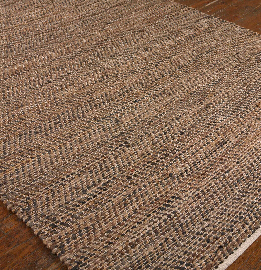 American Home Furniture Uttermost Tobais 9 X 12 Rescued Leather & Hemp Rug
