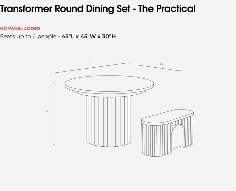 Transformer Table Round Dining Set