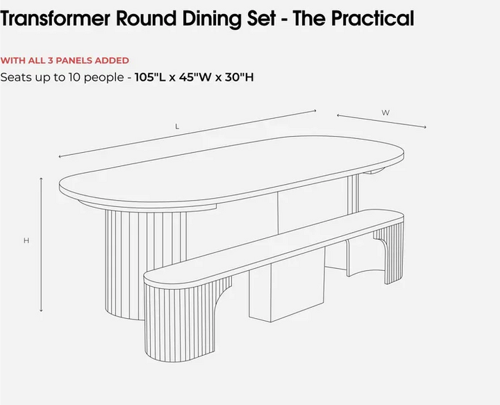 Transformer Table Round Dining Set