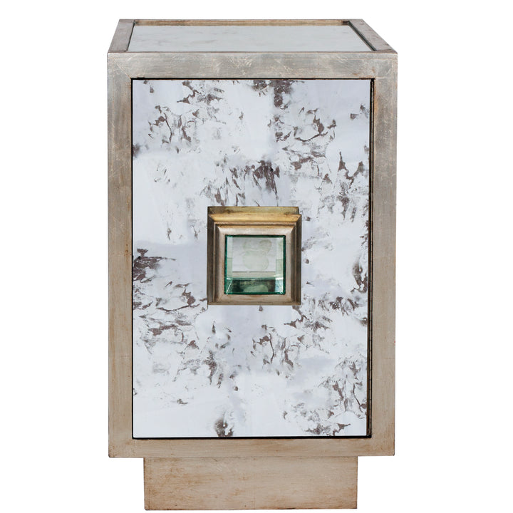 Ant Mir & Champagne Slvr Lf One Dr Cabinet - SAVANNAH S