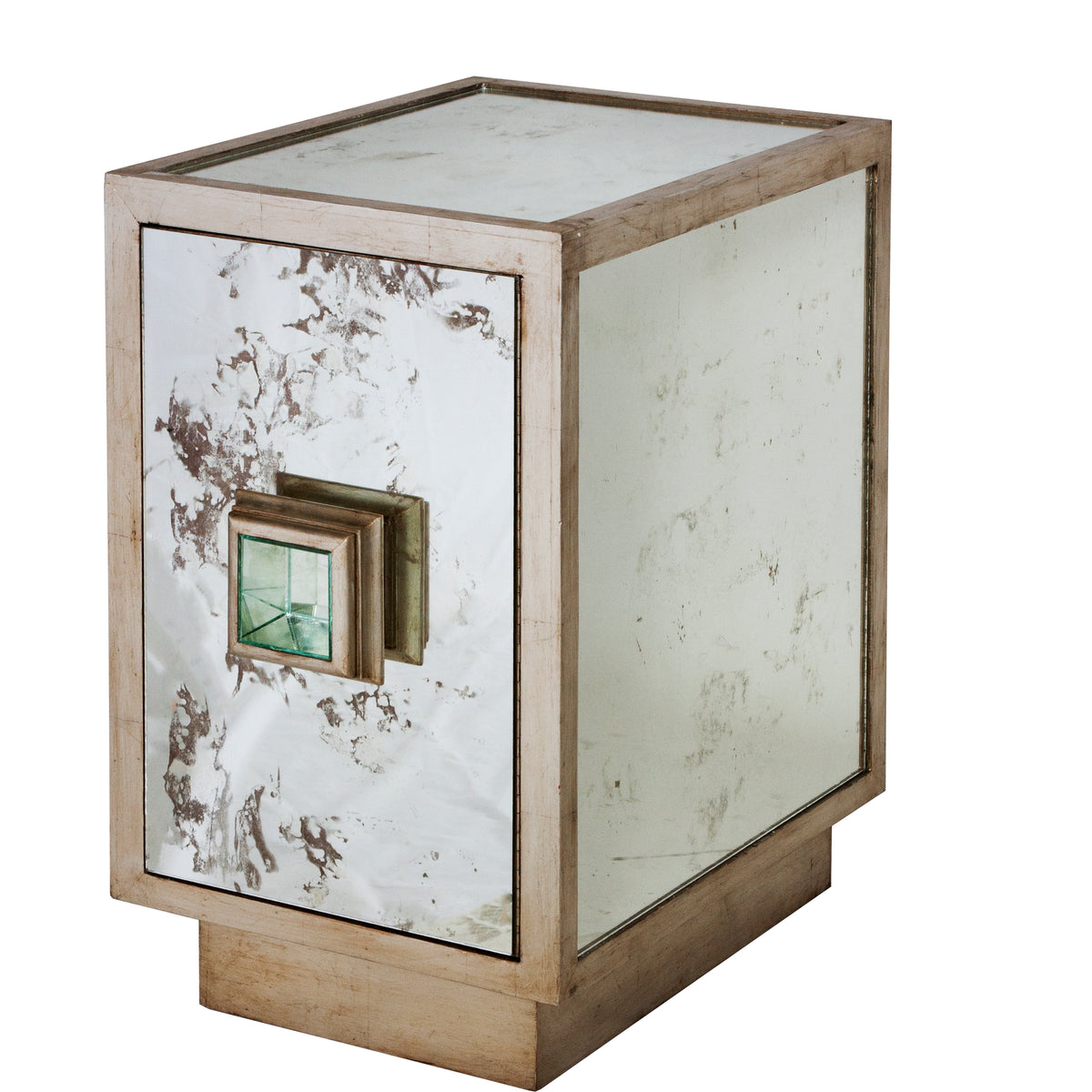 Ant Mir & Champagne Slvr Lf One Dr Cabinet - SAVANNAH S