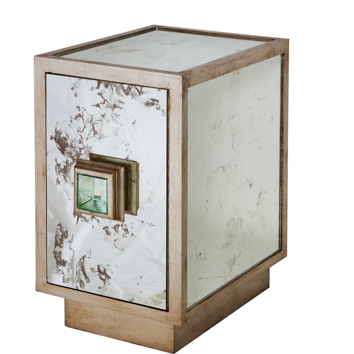 Ant Mir & Champagne Slvr Lf One Dr Cabinet - SAVANNAH S