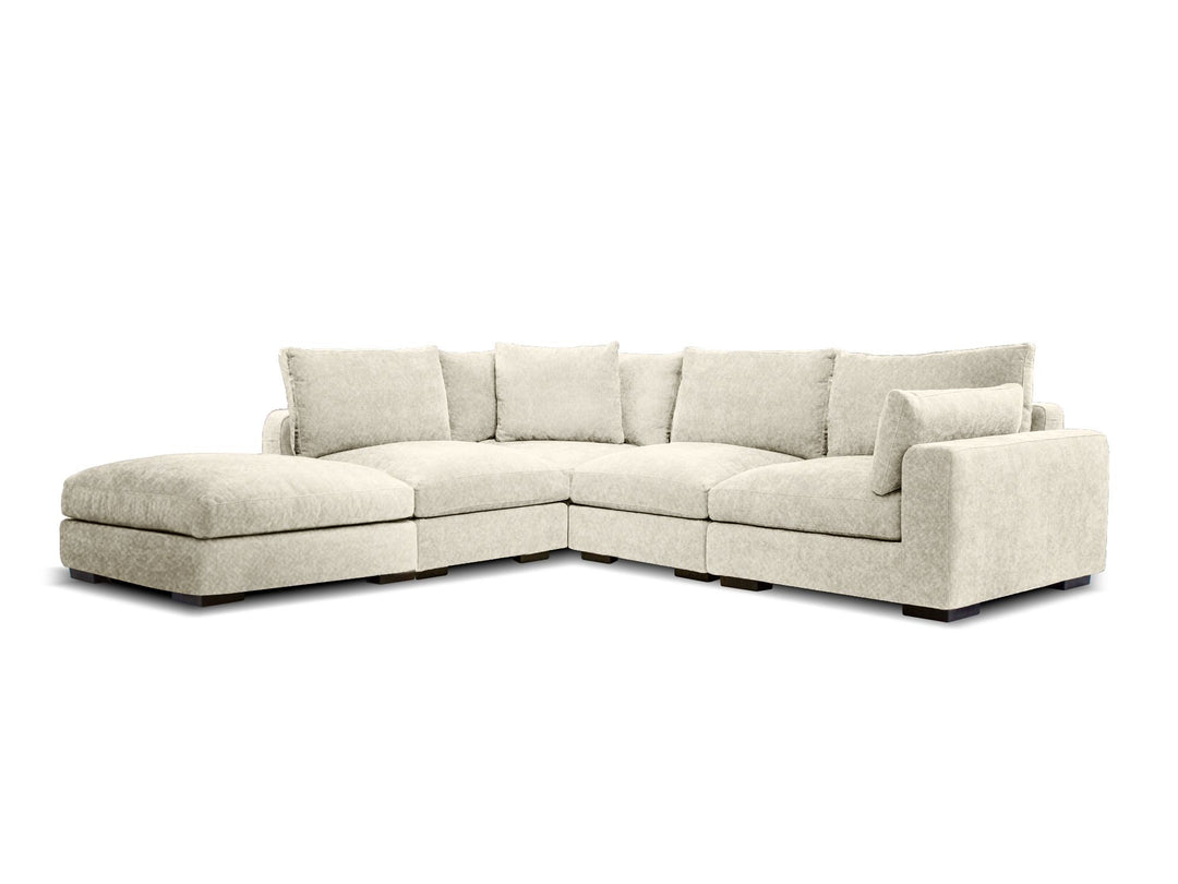 American Home Furniture | Mobital - ONZA Sectional 5-Piece Chaise Right Side Facing (Corner, LAF, 2 Armless, Ottoman)