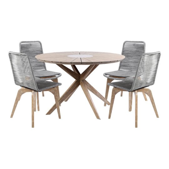 American Home Furniture Armen Living Sachi and Nabila Outdoor 5 Piece Dining Set