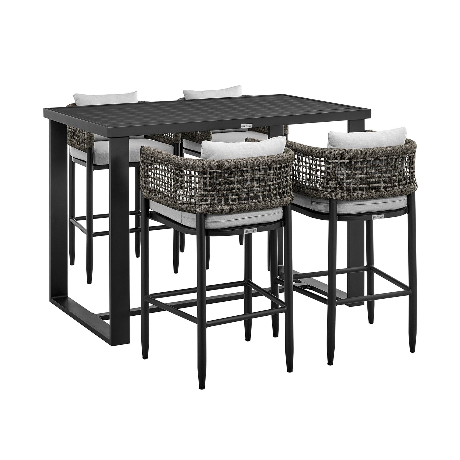 American Home Furniture Armen Living Felicia Outdoor Patio 5-Piece Dining Table Set