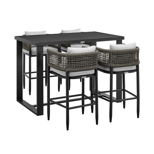 American Home Furniture Armen Living Felicia Outdoor Patio 5-Piece Dining Table Set