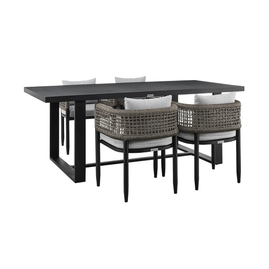American Home Furniture Armen Living Alegria Outdoor Patio 5-Piece Dining Table Set