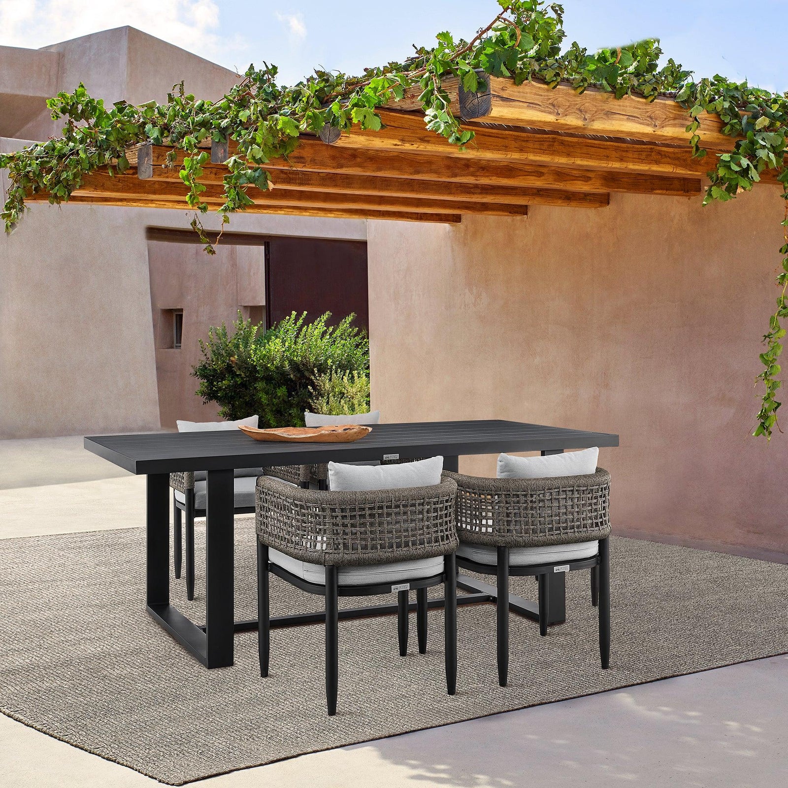 American Home Furniture Armen Living Alegria Outdoor Patio 5-Piece Dining Table Set