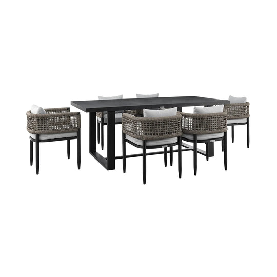 American Home Furniture Armen Living Alegria Outdoor Patio 7-Piece Dining Table Set