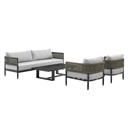 American Home Furniture Armen Living Alegria 4 Piece Outdoor Conversation Set