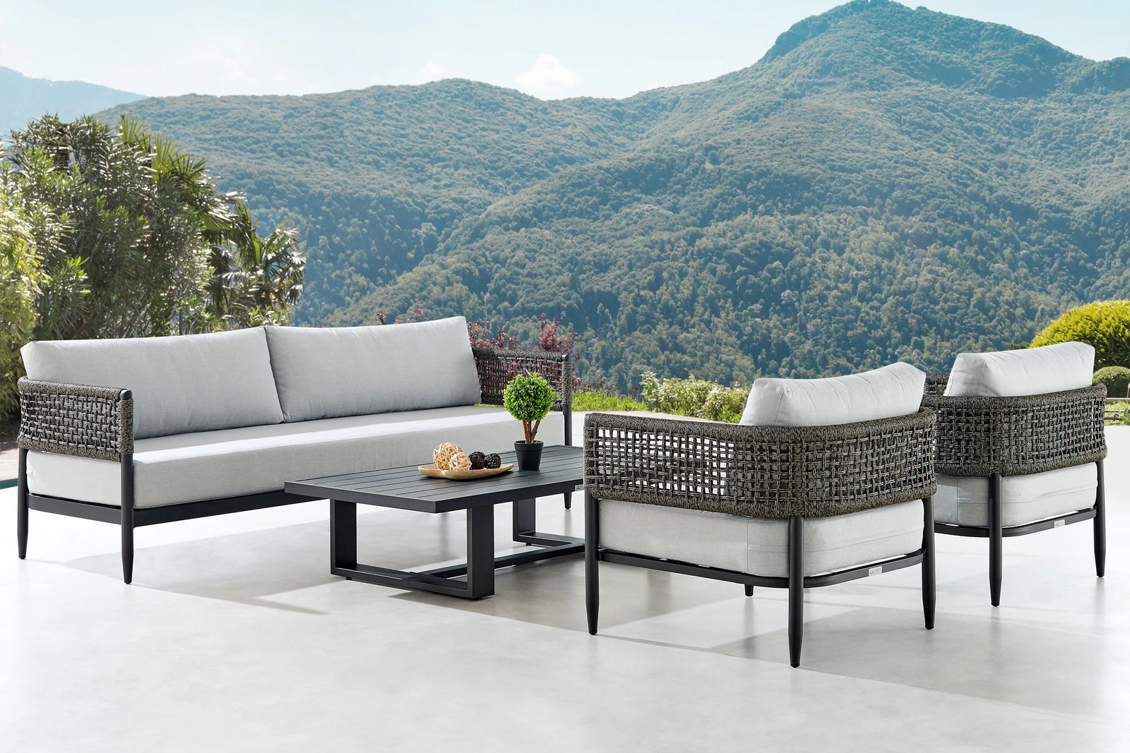 American Home Furniture Armen Living Alegria 4 Piece Outdoor Conversation Set