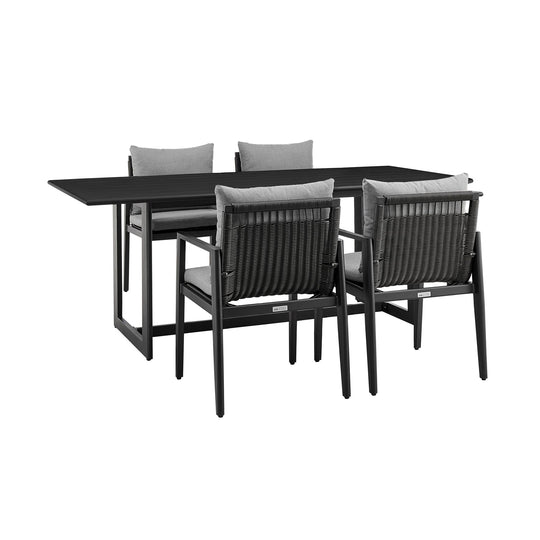 American Home Furniture Armen Living Grand Outdoor Patio 5-Piece Round Dining Table Set