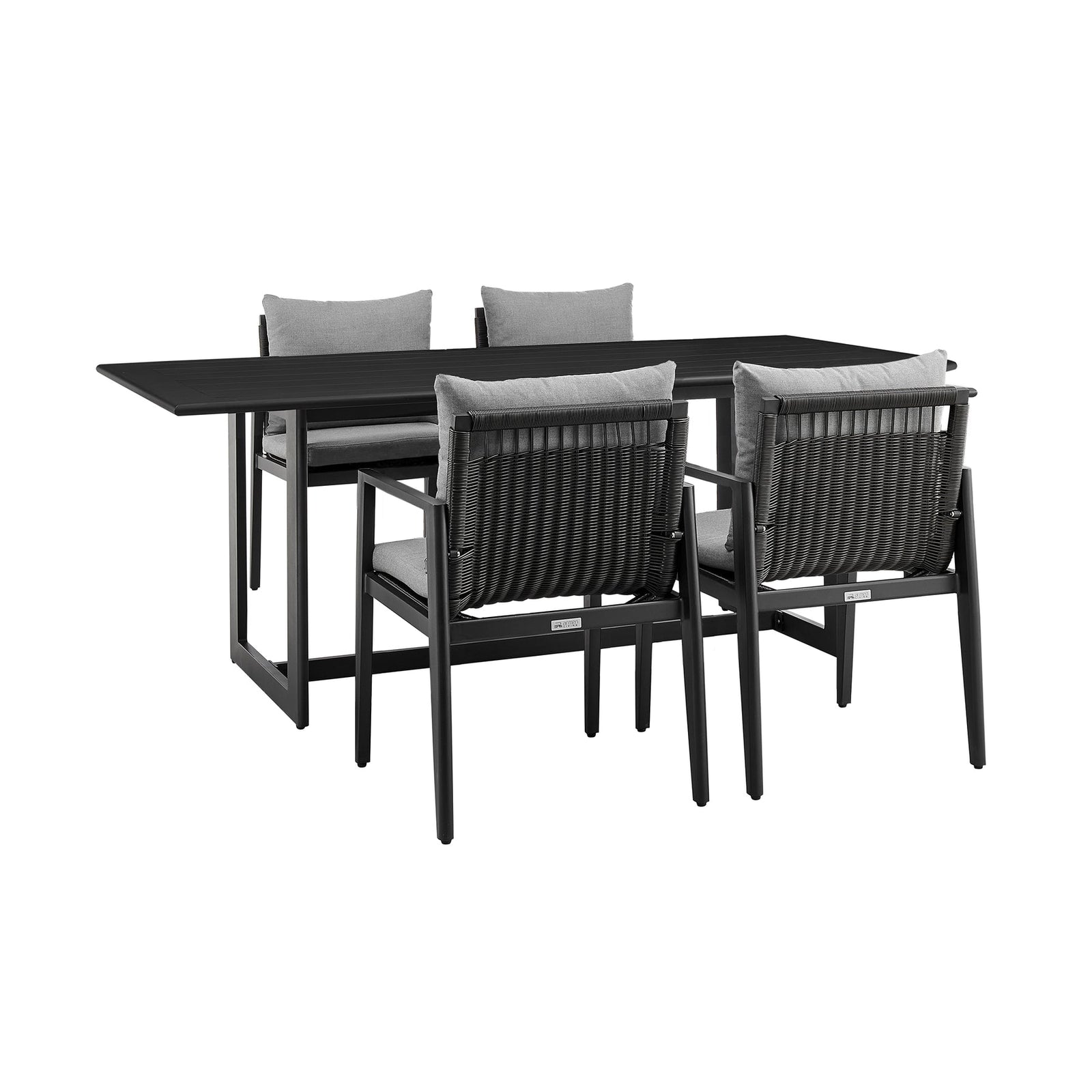 American Home Furniture Armen Living Cayman Outdoor Patio 5-Piece Round Dining Table Set