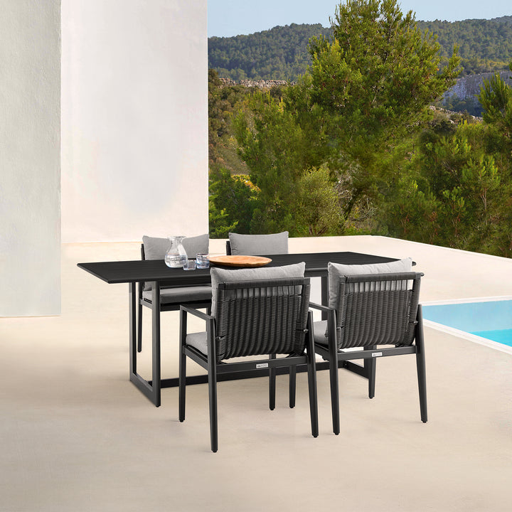 American Home Furniture Armen Living Cayman Outdoor Patio 5-Piece Dining Table Set