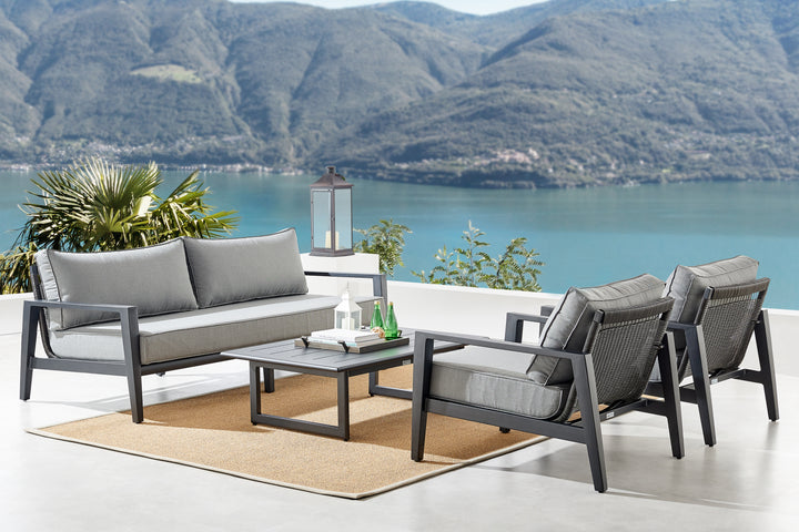 American Home Furniture Armen Living Cayman 4 Piece Outdoor Seating Set