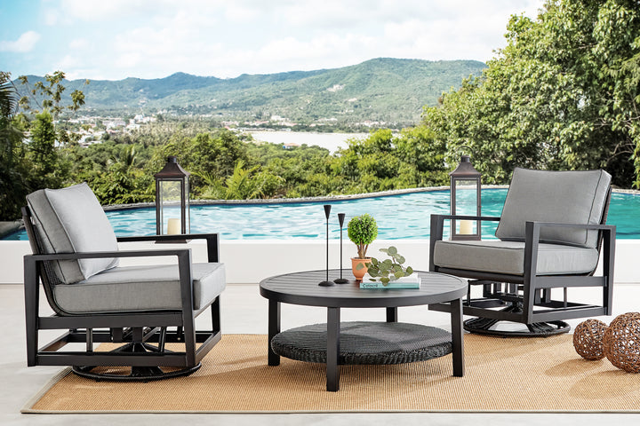 American Home Furniture Armen Living Cayman 3 Piece Outdoor Seating Set