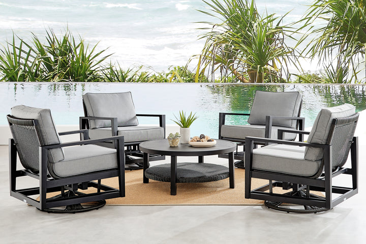 American Home Furniture Armen Living Cayman 5 Piece Outdoor Seating Set
