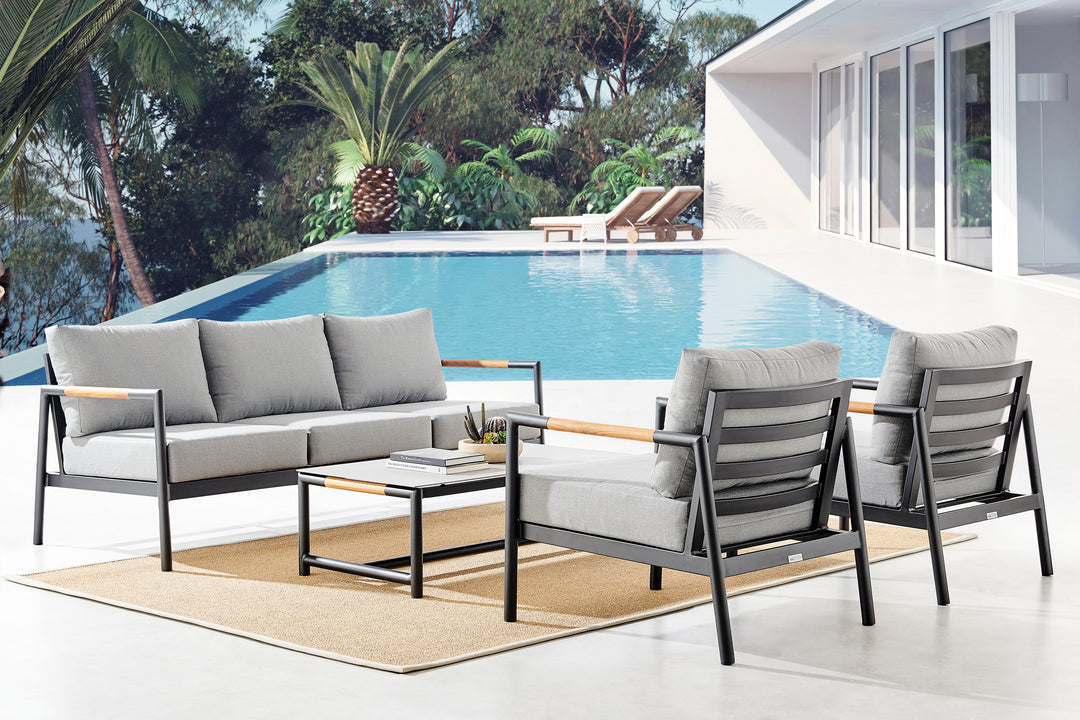 American Home Furniture Armen Living Crown 4 Piece Outdoor Seating Set