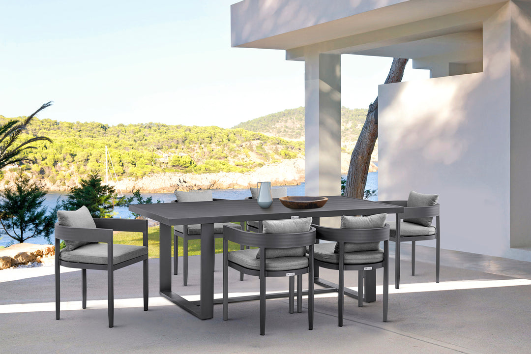 American Home Furniture Armen Living Menorca Outdoor Patio 7-Piece Dining Table Set
