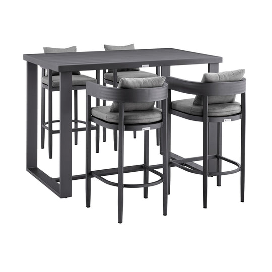 American Home Furniture Armen Living Argiope Outdoor Patio 5-Piece Dining Table Set
