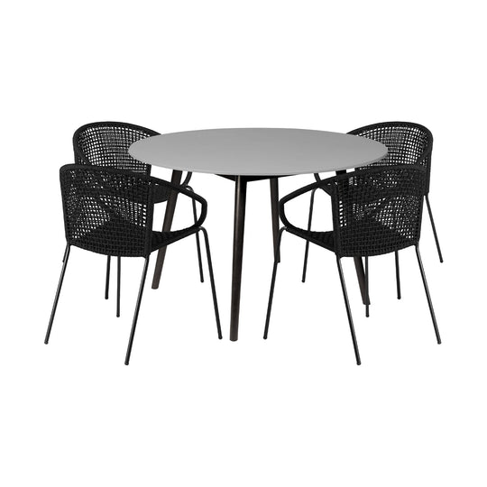 American Home Furniture Armen Living Kylie and Snack 5 Piece Outdoor Patio Dining Set