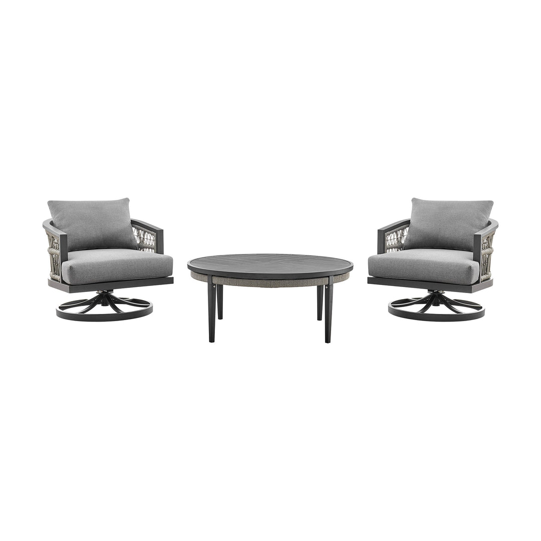 American Home Furniture Armen Living Zella Outdoor Patio 4 Piece Conversation Set