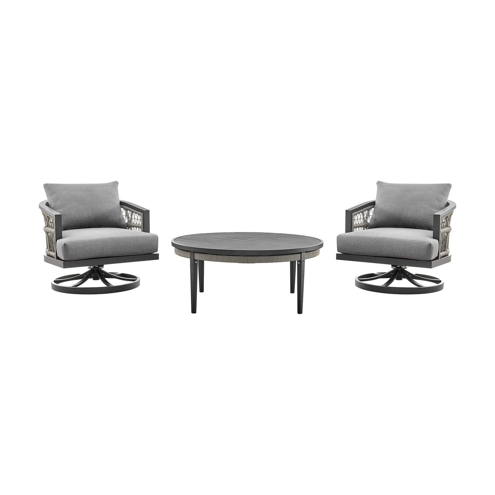 American Home Furniture Armen Living Zella Outdoor Patio 4 Piece Conversation Set
