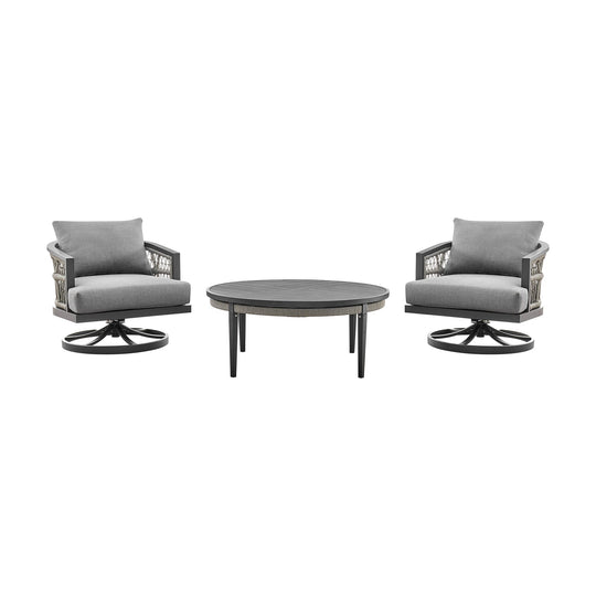 American Home Furniture Armen Living Zella Outdoor Patio 4 Piece Conversation Set