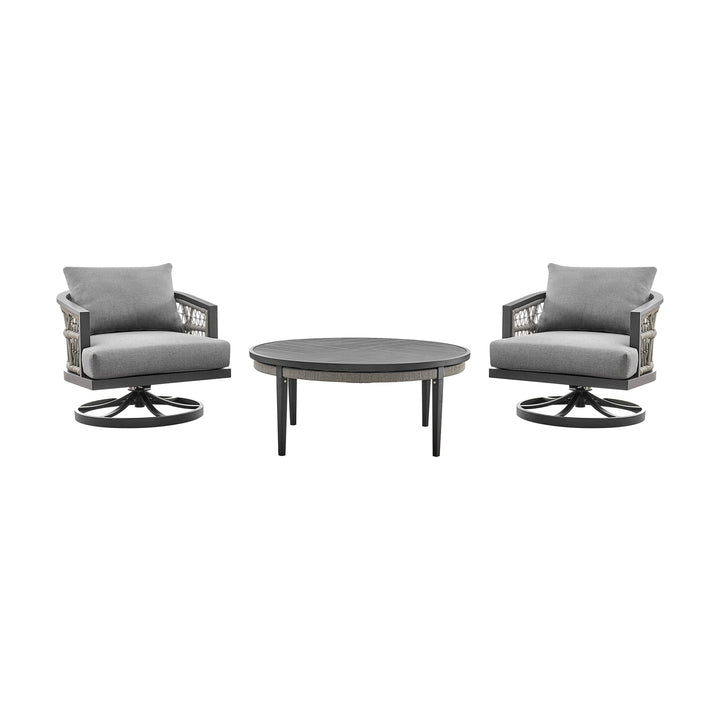 American Home Furniture Armen Living Zella Outdoor Patio 4 Piece Conversation Set