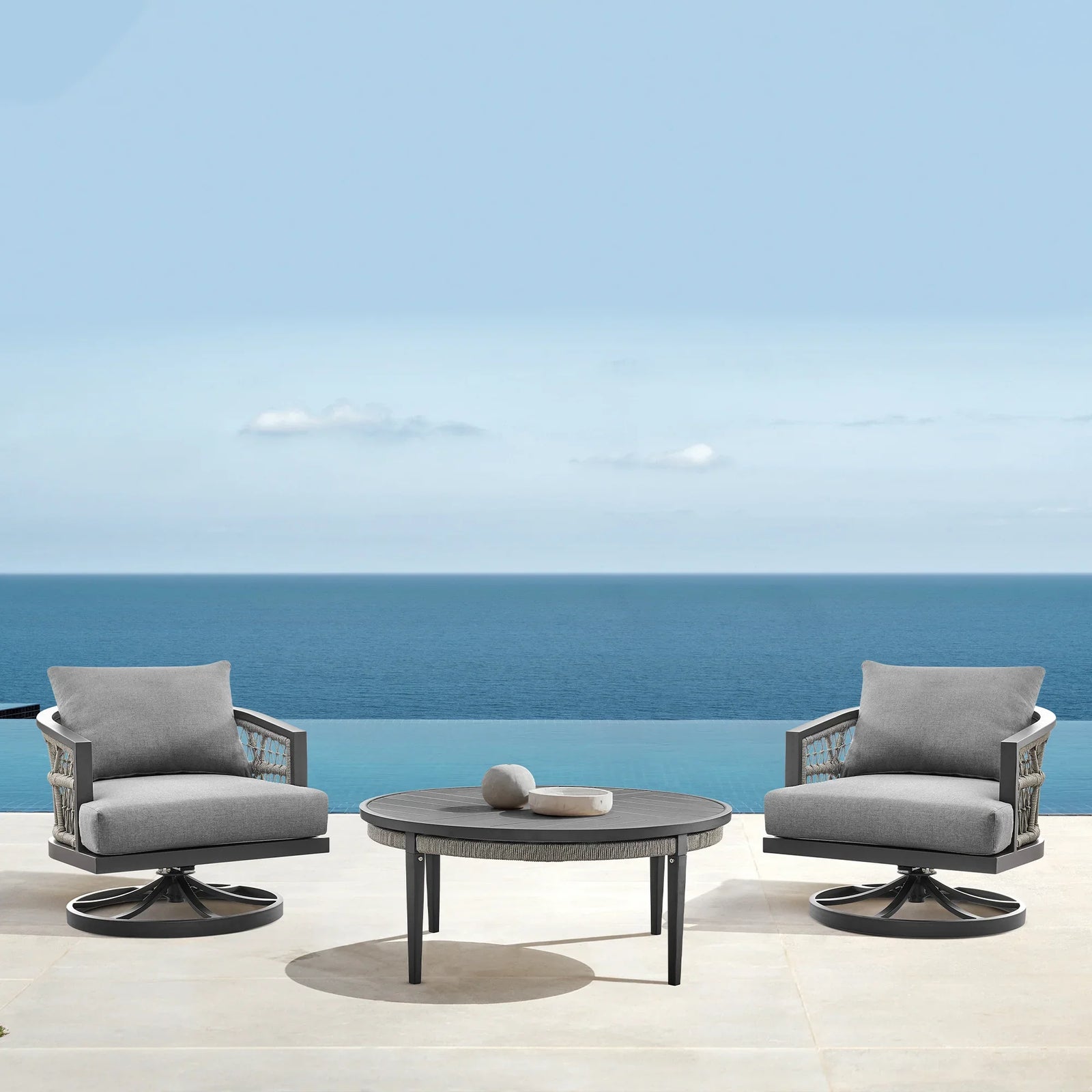 American Home Furniture Armen Living Zella Outdoor Patio 4 Piece Conversation Set