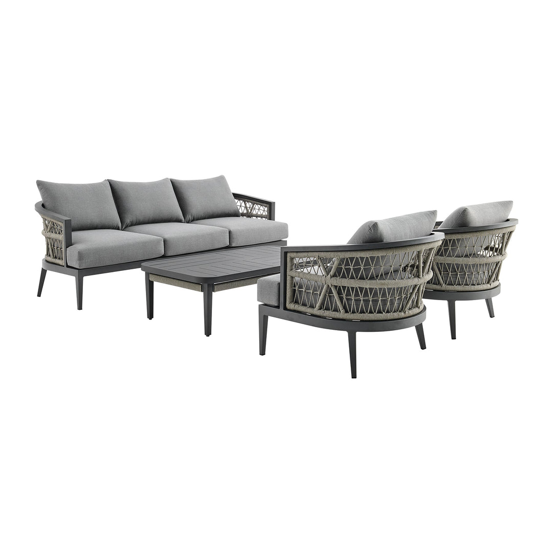 American Home Furniture Armen Living Zella Outdoor Patio 5 Piece Dining Set