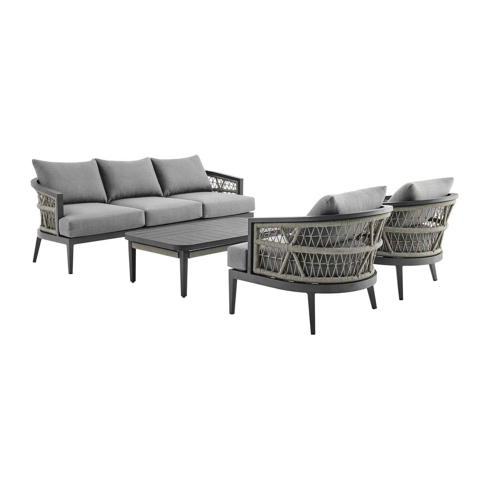 American Home Furniture Armen Living Zella Outdoor Patio 5 Piece Dining Set