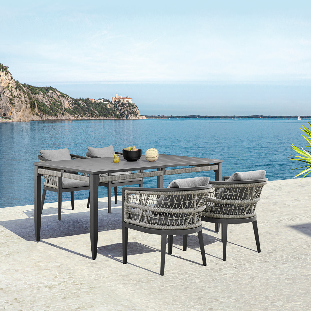 American Home Furniture Armen Living Zella Outdoor Patio 5 Piece Dining Set