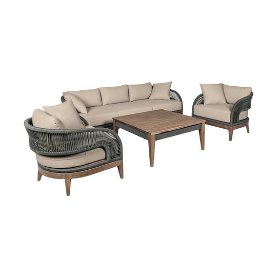 American Home Furniture Armen Living Orbit Outdoor Patio 5 Piece Dining Set