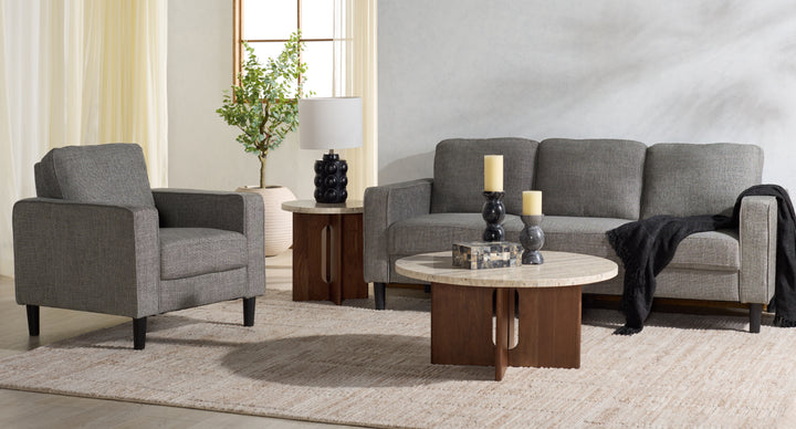 77"W x 31"D x 34"H / Grey