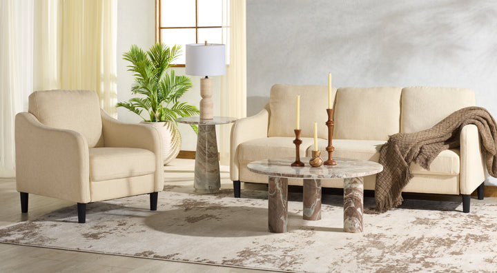 77.3"W x 32.1"D x 33.9"H / Creme