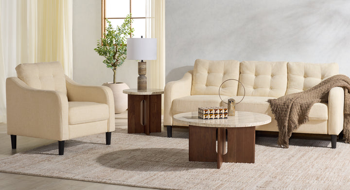 77.3"W x 32.1"D x 33.9"H / Creme