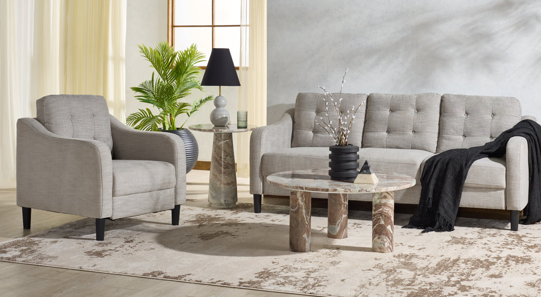 32.4"W x 32.1"D x 33.9"H / Light Grey