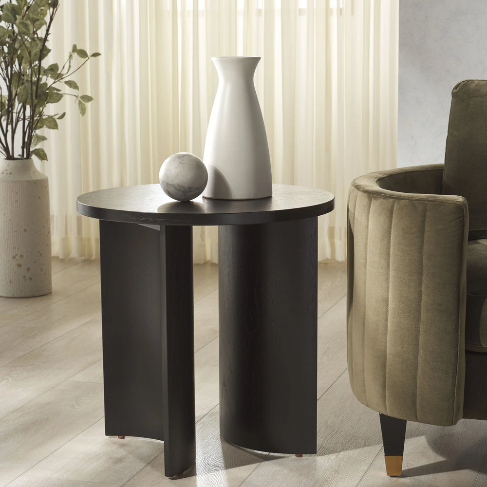 Audriella Round Wood Accent Table - AmericanHomeFurniture