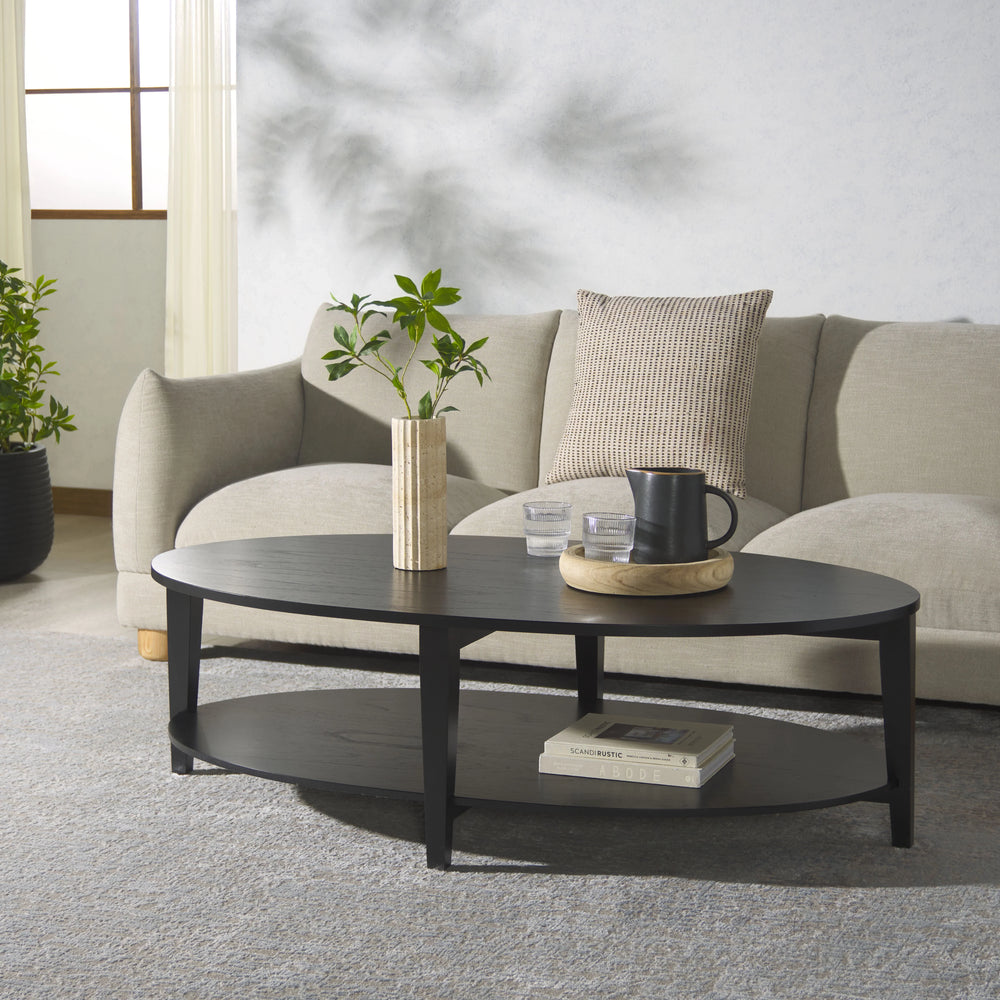 Leonardi Oval Wood Coffee Table - AmericanHomeFurniture