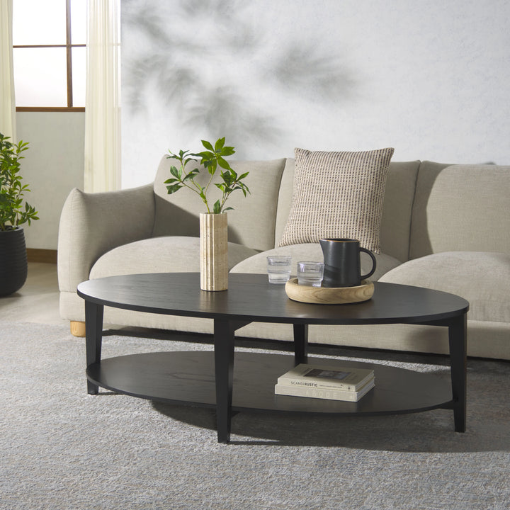Leonardi Oval Wood Coffee Table - AmericanHomeFurniture