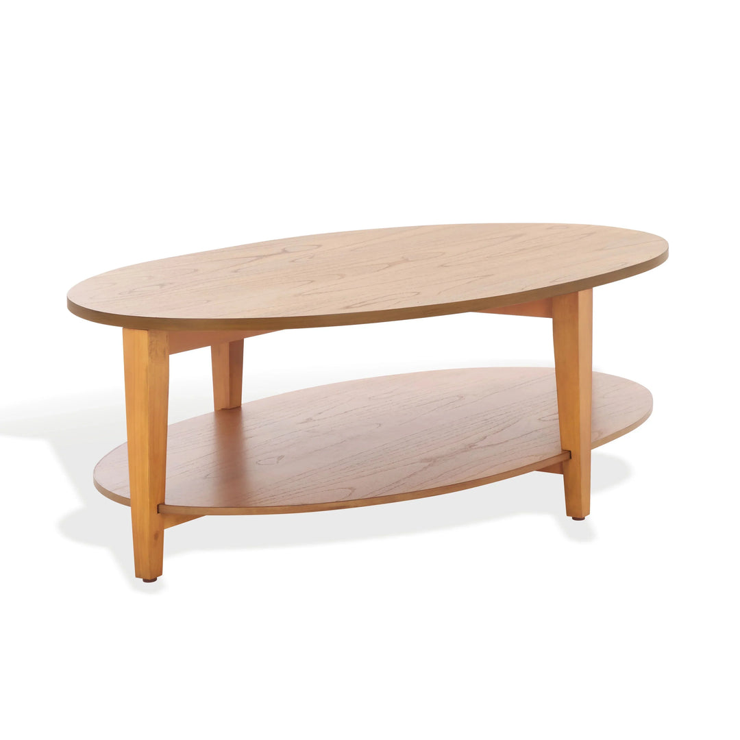 Leonardi Oval Wood Coffee Table - AmericanHomeFurniture