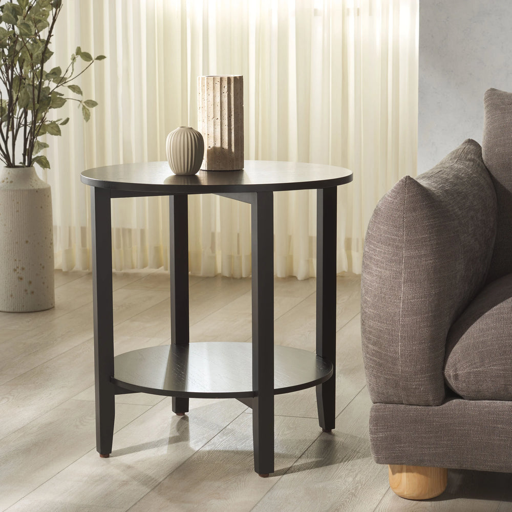 Leonardi Round Wood Accent Table - AmericanHomeFurniture