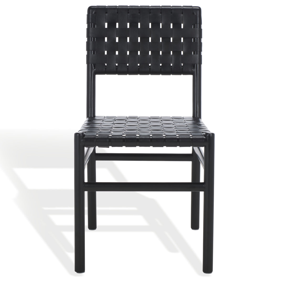 American Home Furniture Safavieh Couture Jeremiah Woven Leather Dining Chair