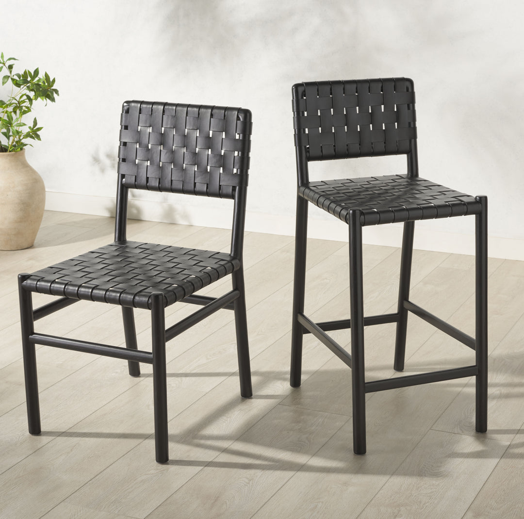 American Home Furniture Safavieh Couture Jeremiah Woven Leather Dining Chair