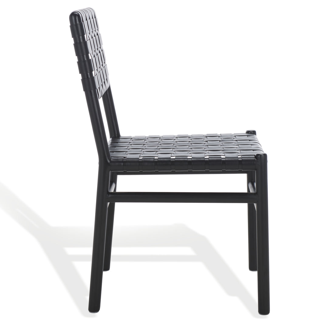 American Home Furniture Safavieh Couture Jeremiah Woven Leather Dining Chair